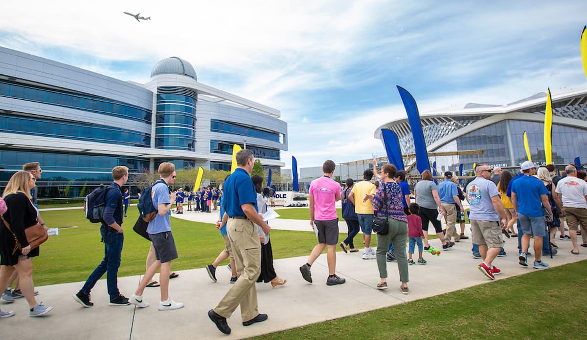 students on campus