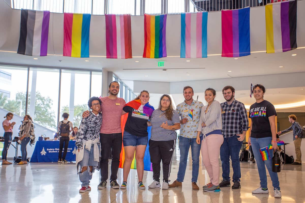 Students celebrate Pride Day on the Daytona beach campus.