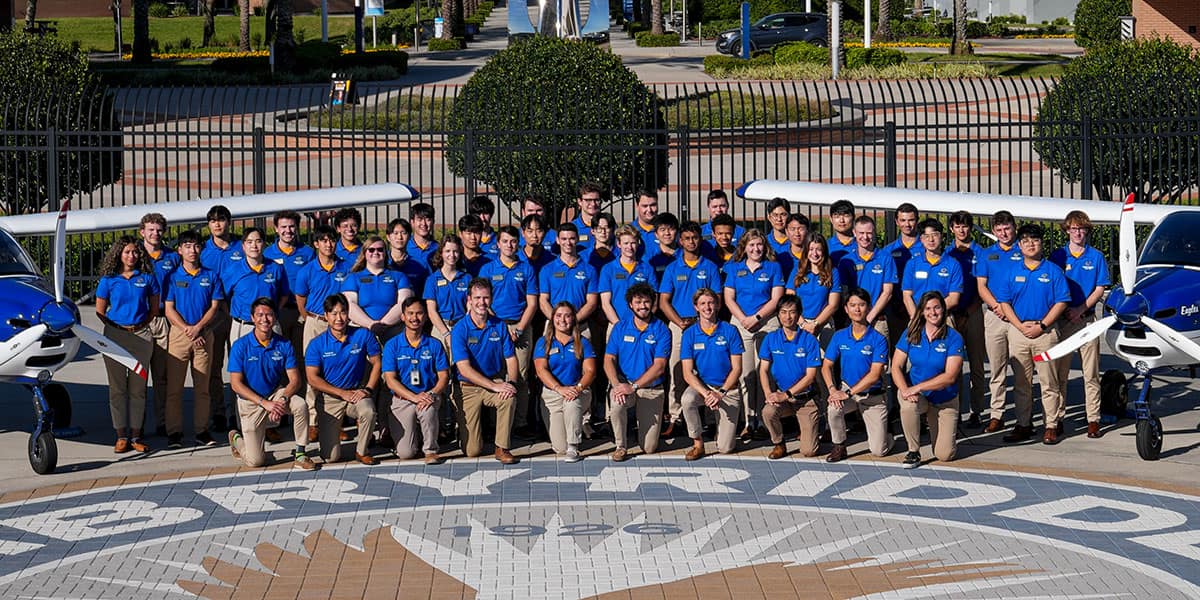 The Eagles Flight Team poses on Daytona Beach campus
