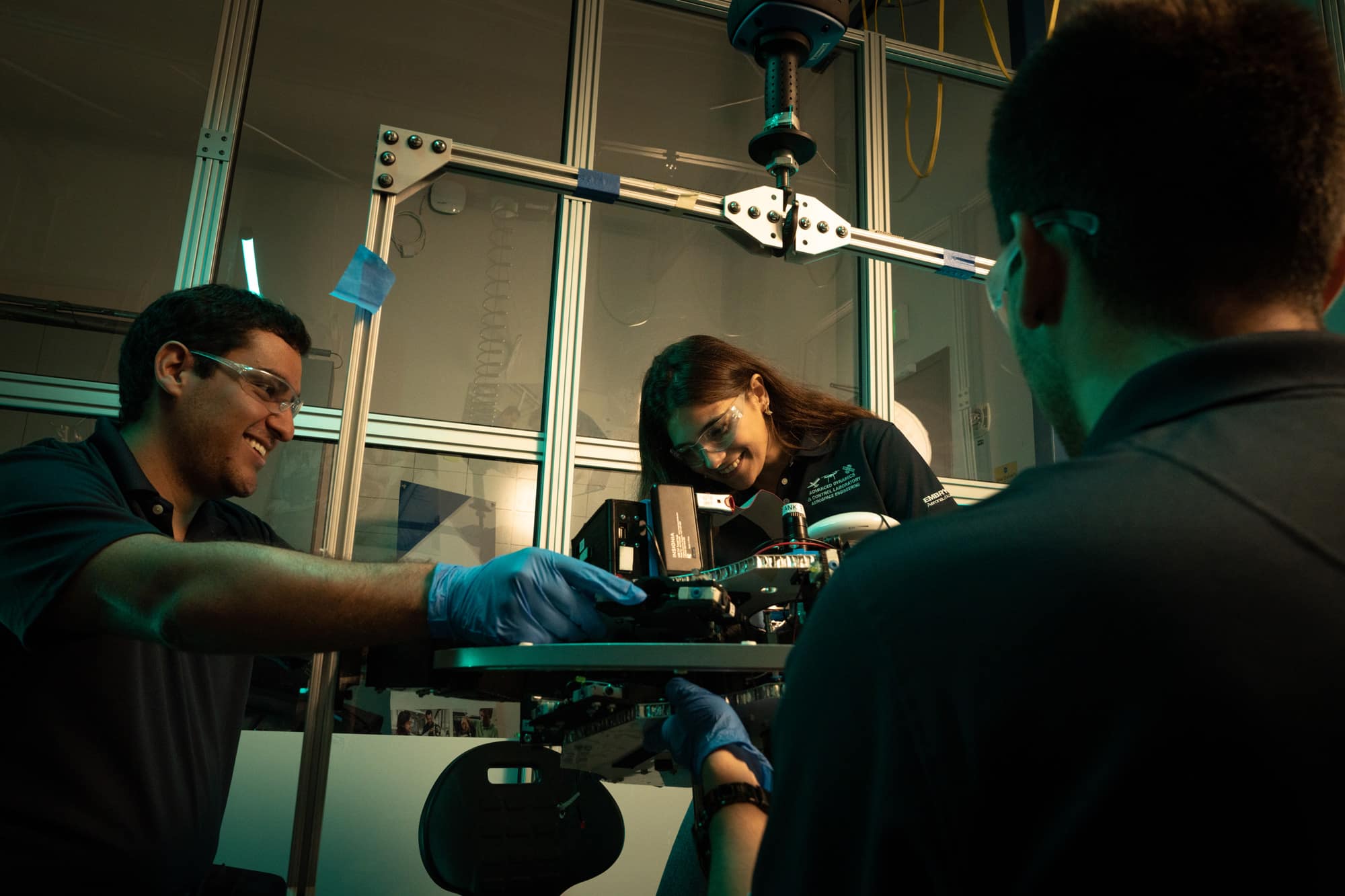 Students work in the Advanced Dynamics Control Group
