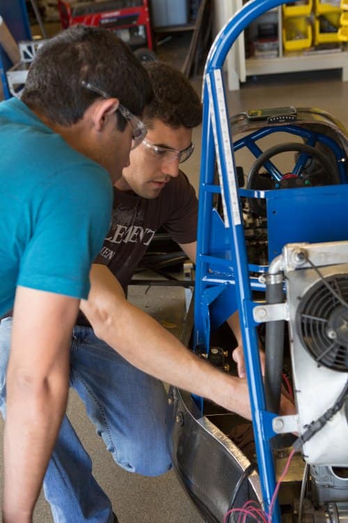Students work in the High Performance Vehicle Laboratory
