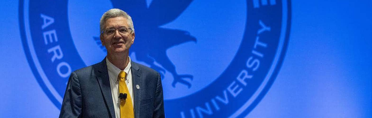 Embry‑Riddle President P. Barry Butler, Ph.D., delivers the annual State of the University address