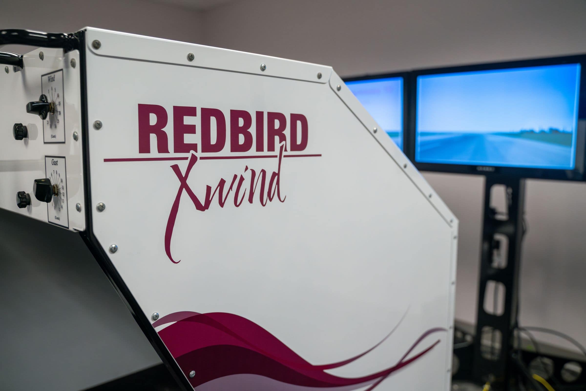 Student on Redbird X-wind trainer 