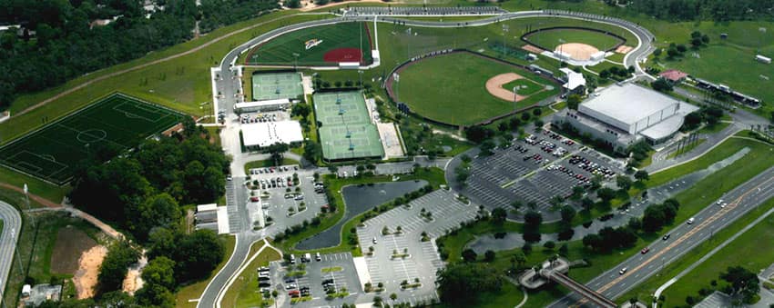 aerial view of our sports facilities