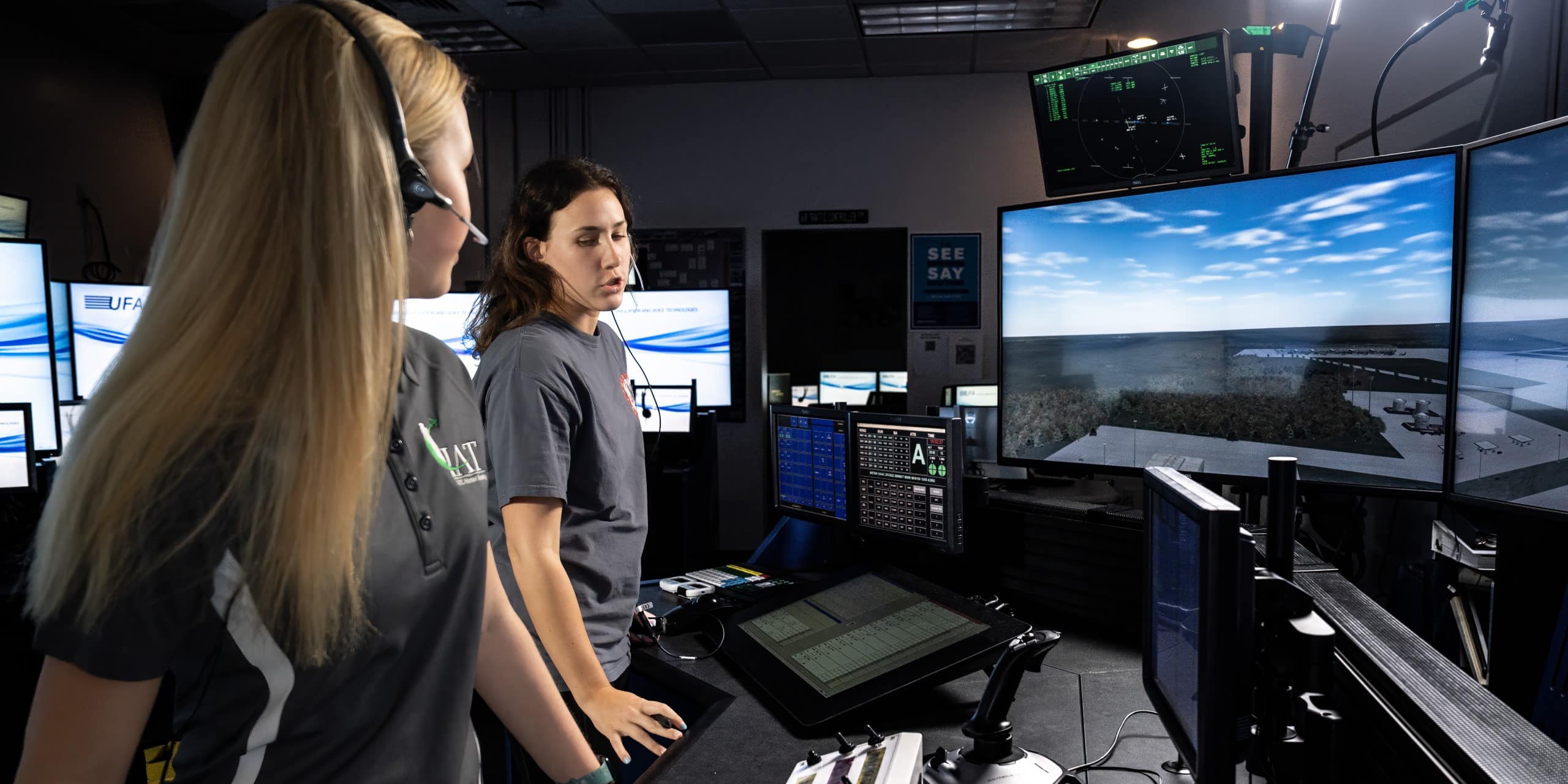 Students and Professor in the ATC Tower Lab