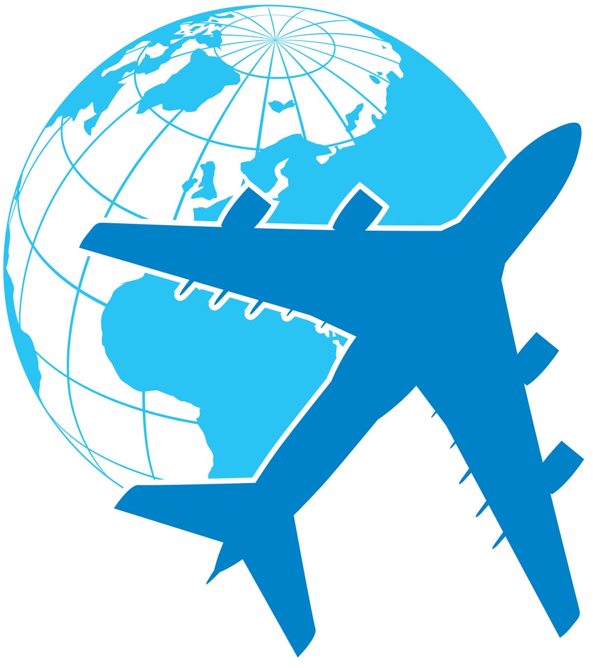 Graphic with a plane and earth