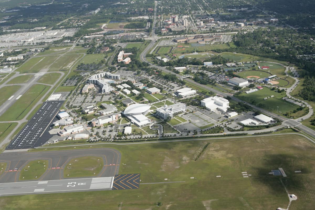 Aerial shot of Embry-Riddle Aeronautical University