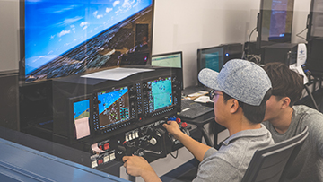 Students learn to fly on the Redbird Xwind SE Crosswind Training Practice Device.