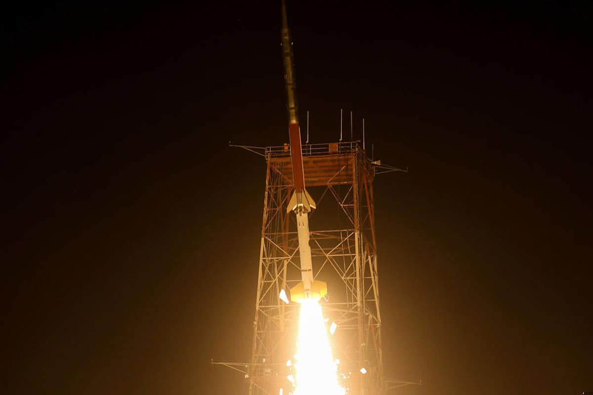 A sounding rocket launch testing science instruments for future missions