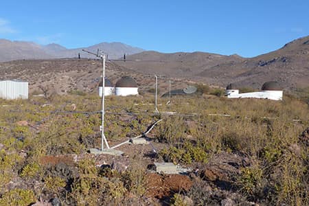 EMDR receiving antennas and instrument shelter at SCO