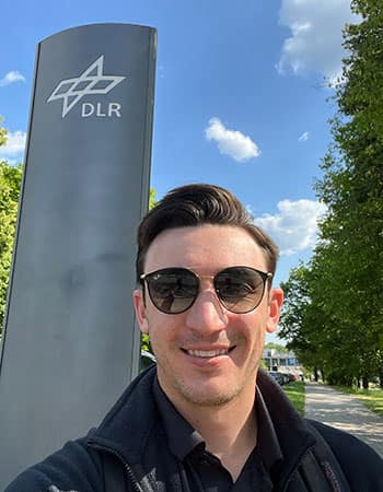Mike in front of the DLR sign