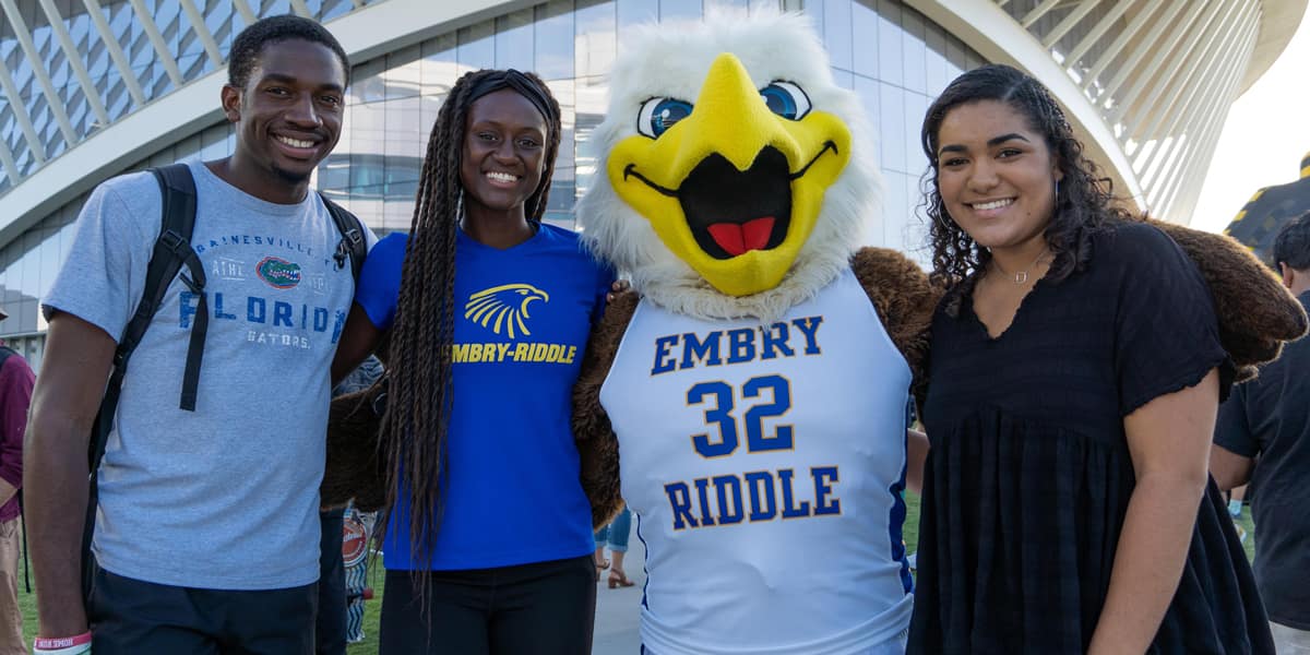 Ernie with students at Homecoming