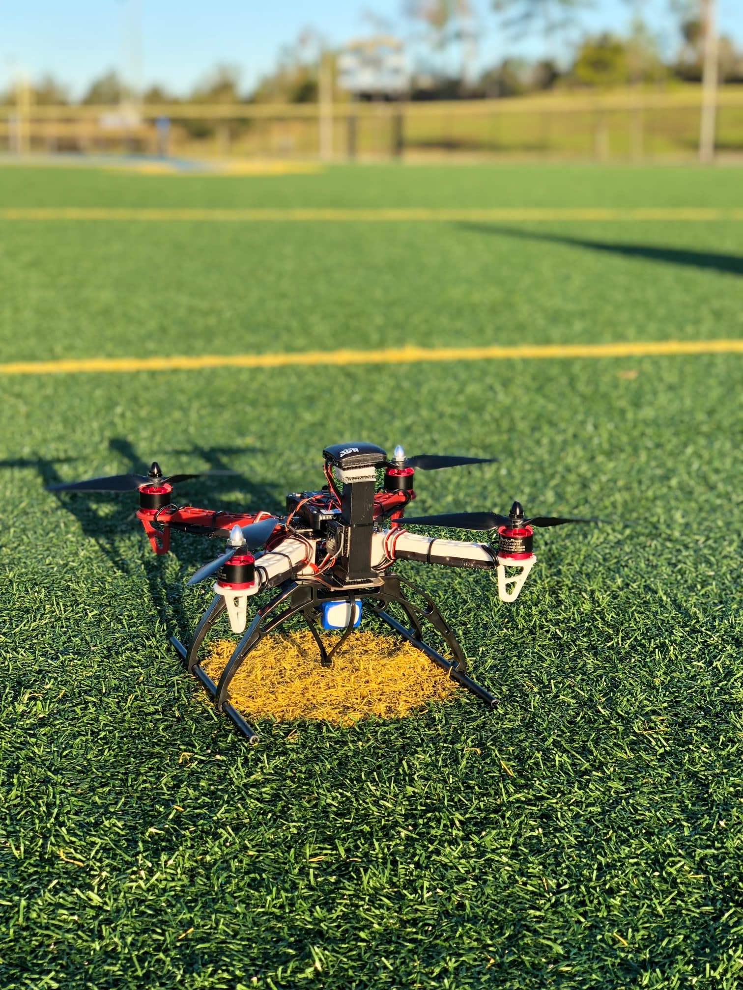 quadcopter on a field