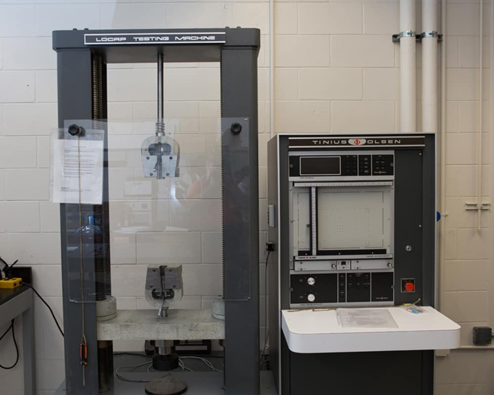 Multiple pieces of equipment in the Civil Engineering Infrastructure Laboratory