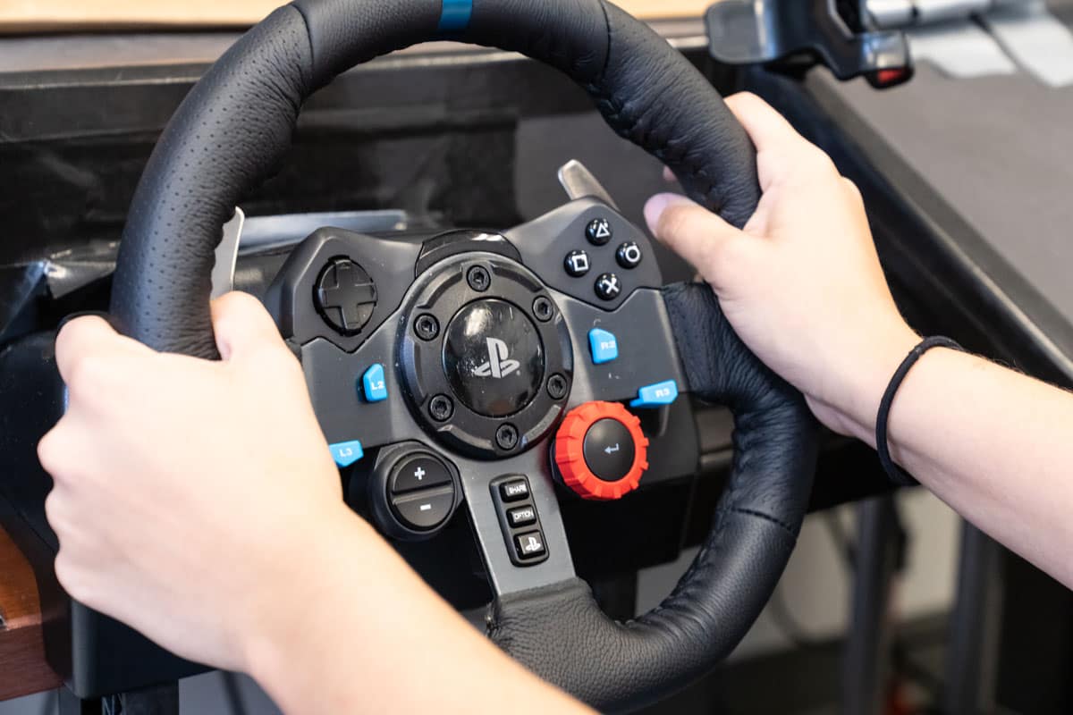 Driving simulation with a student