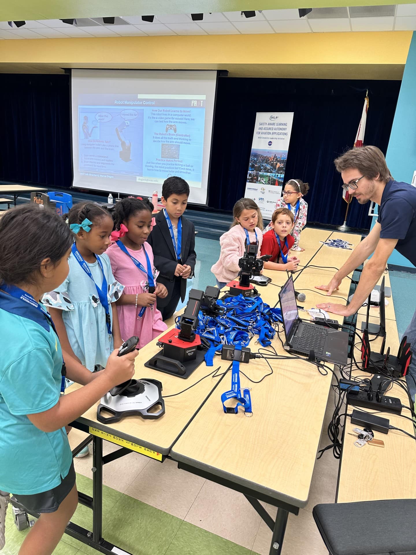 Students participate in science experiments.