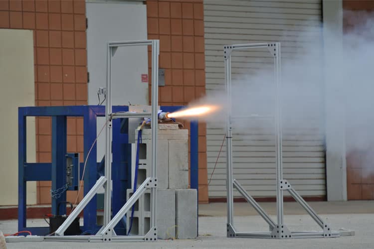 A machine is test fired