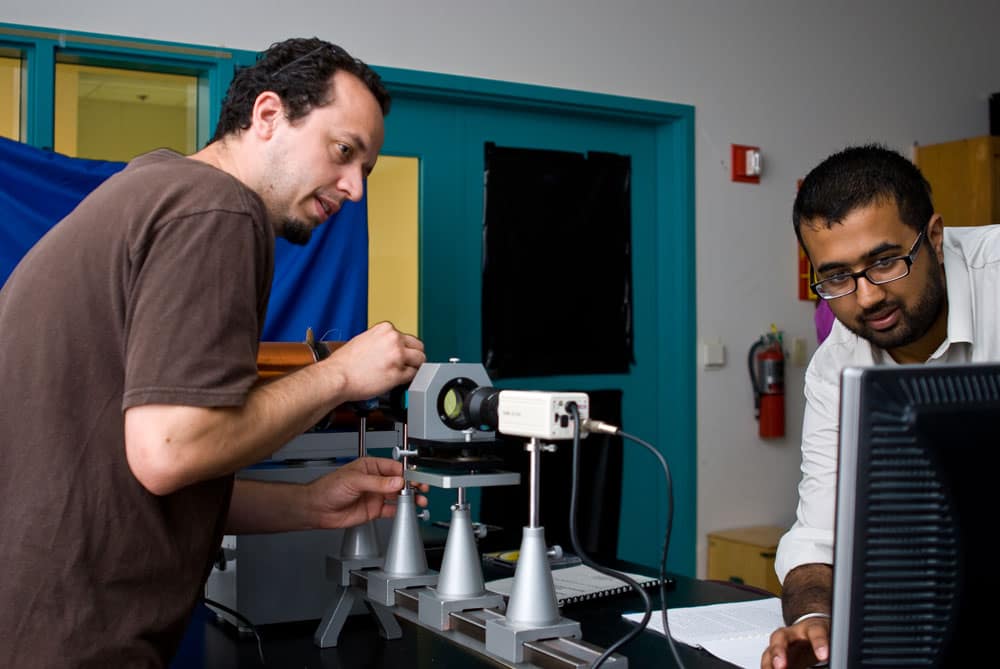 Students work in the Space Physics Research Lab