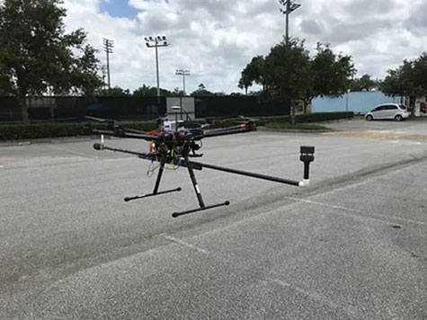 An UNVAIL drone in the parking lot