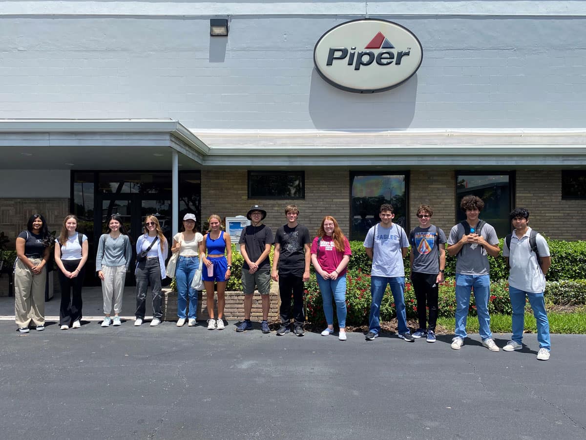 Students at Piper Aircraft in Vero Beach, FL.