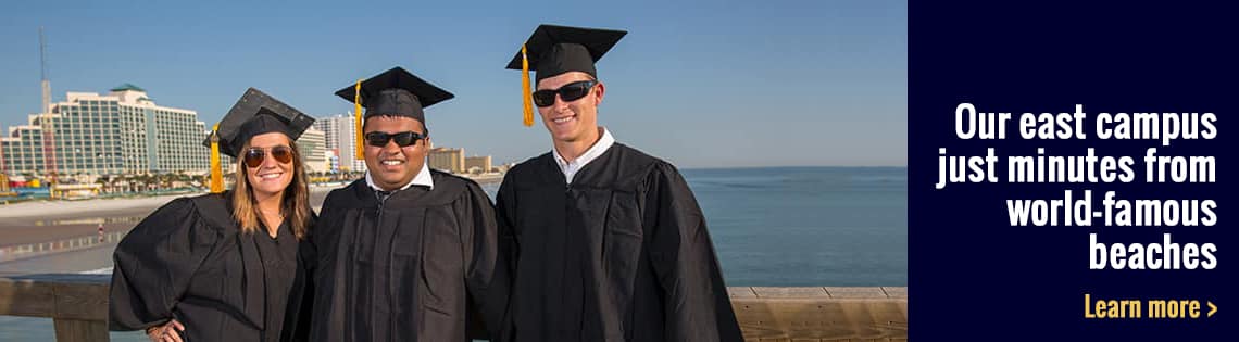 Daytona Beach Embry Riddle Aeronautical University Fl Graduates Stand On Main Street Pier