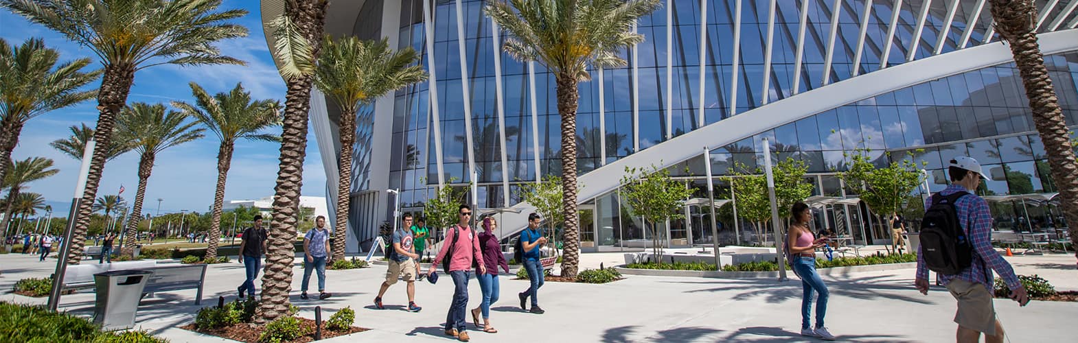 Students walk by the Student Union