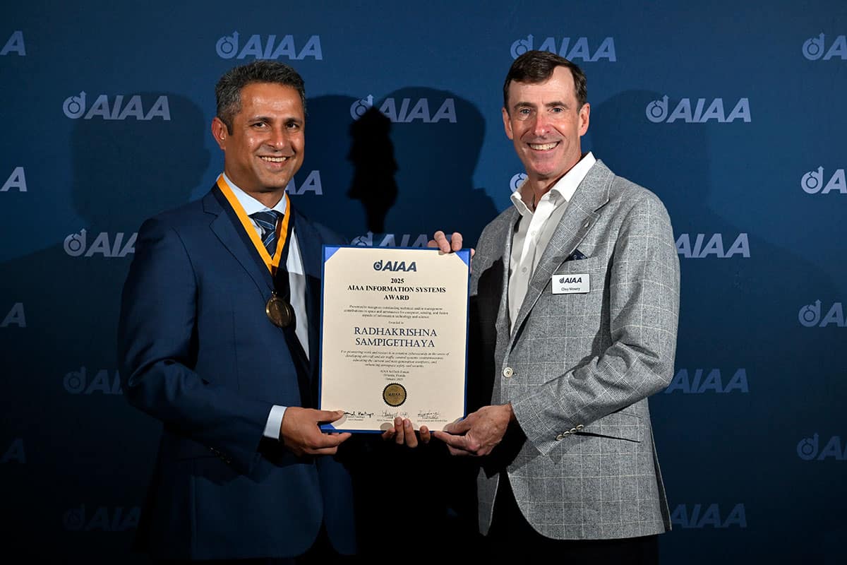Dr. Krishna Sampigethaya and AIAA CEO Clay Mowry