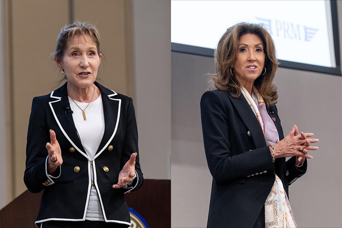 Maj. Gen. Jeannie Leavitt and Tammi Jo Schults side by side