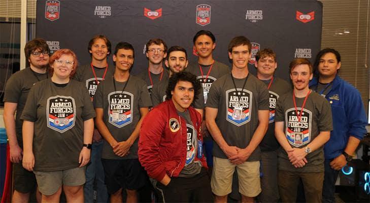Several members of Embry-Riddle’s Game Development Club competed at the Armed Forces Jam 2022